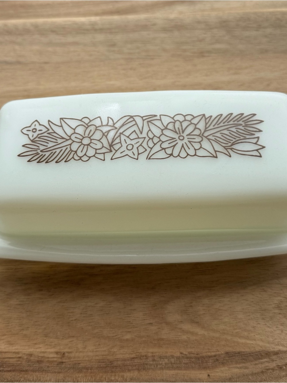 Vintage Pyrex Woodland Pattern Butter Dish